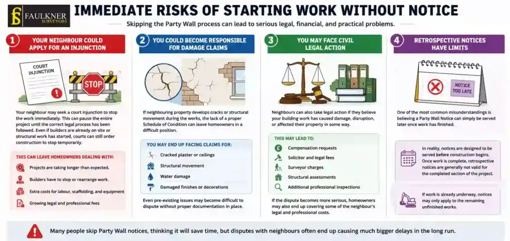What Happens If You Start Work Without a Party Wall Notice? 1 Immediate Risks of Starting Work Without Party Wall Notice Redhill