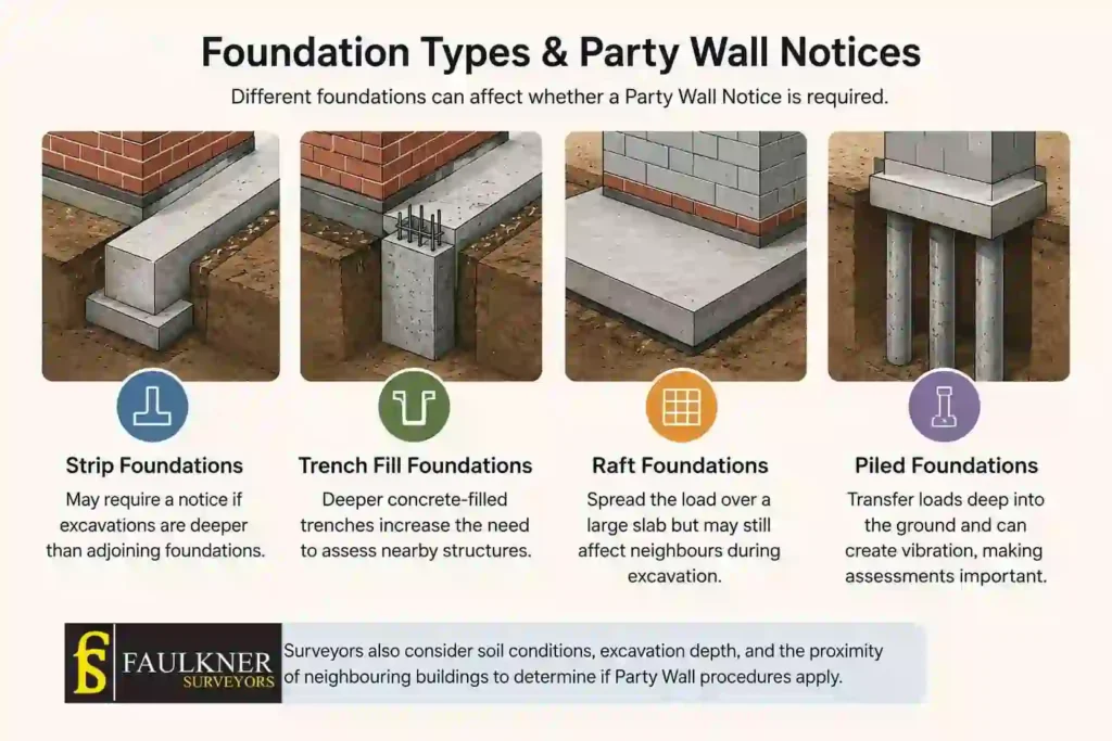 How Do Construction Methods Affect Party Wall Requirements? A Homeowner’s Guide 1 How Do Different Foundation Types Influence Party Wall Notices Redhill?